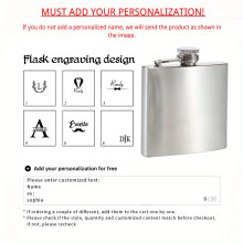 (Silvery, Design 5) Custom Engraved Stainless Steel Flask, 6 oz, Personalized Groom'S Wedding Gift, Best Man Party Favor, Oktoberfest Souvenir