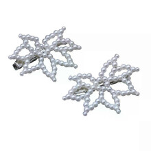 Hair Clip, Hollowout Flower Handmade NonSlip Artificial Pearls Hair Accessory for Women