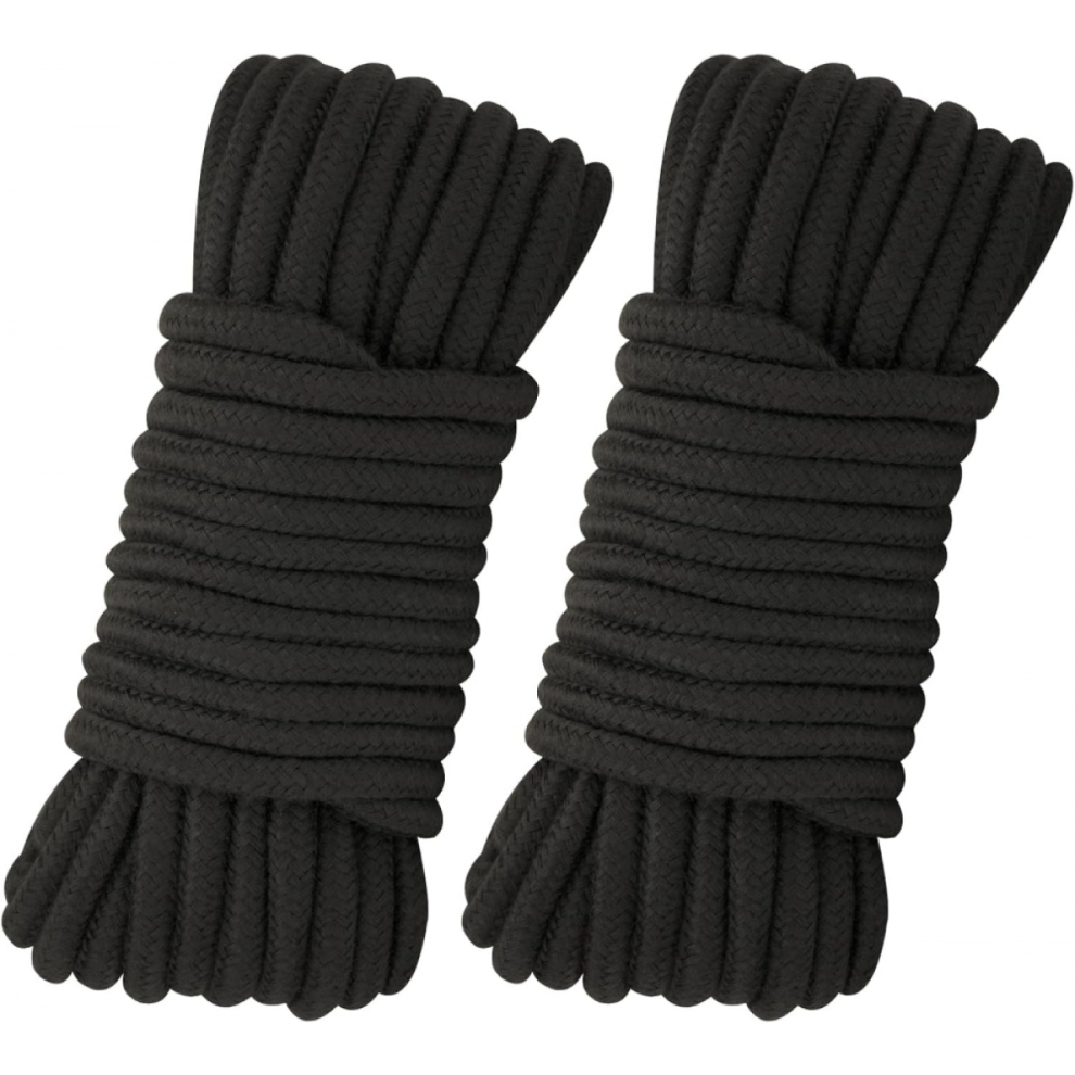 Soft Cotton Rope 8MM Thick Black Cotton Rope 2 Pack 33 Ft/10M Cotton Cord for-image-OPC-PJVZ22K-NEW