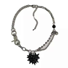 Necklace, Romance Goth Inspired Heart and Thorns Crystal Embellished for Her
