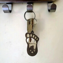 Natural Foot Keychain, Double Layer Design, Gift for Outdoor Enthusiasts