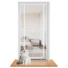 Katzenschilddrüsenentür - Heavy Duty Mesh Haustier Bildschirm Tür Mit Bilateralem Reißverschluss Für Hunde Und Katzen