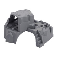 Plastic Grey Double Tunnel Wood Train Track Accessory for Wooden Railway Toy Construction, Compatible with Most Train Sets
