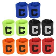 Football Captain Bracelets Pack of 10 Elastic Arm Bands for Team Training Adults in Orange Red Blue Black Green