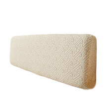 (Beige, 150cm) Thick Elastic Headboard Cover Protects Queen Size Bed Wear And Tear