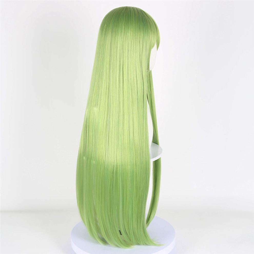 Melitt Grass Green Long Straight Wig, Fiber Synthetic Wig