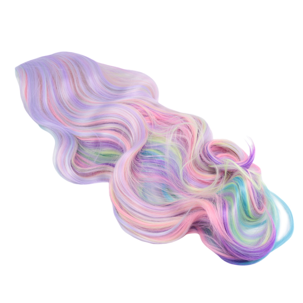 Melitt Unisex Rainbow Wig European & American Cosplay Long Wavy Curly Wigs