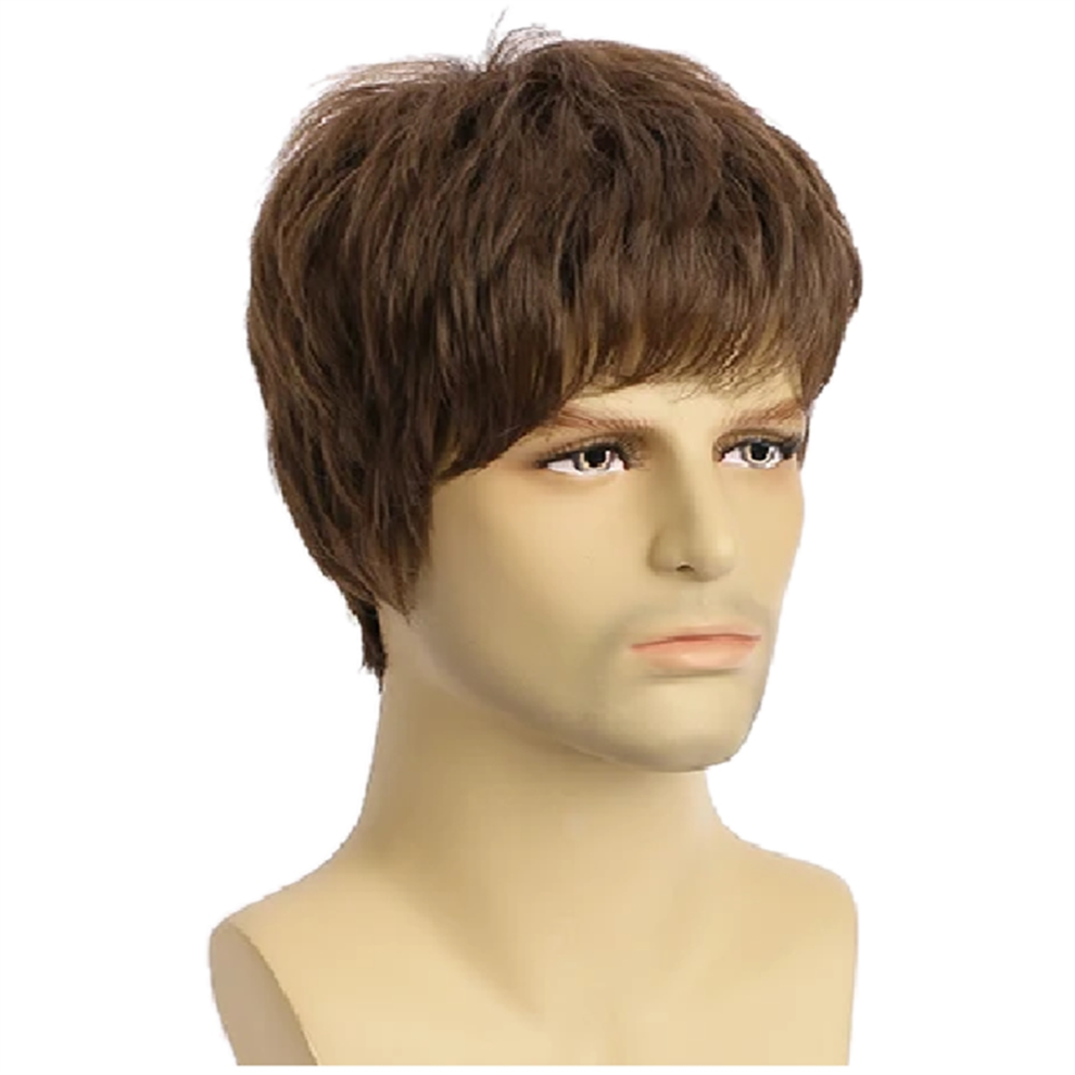 Melitt Short Natural Curly Hair For Male Young Men Synthetic Wigs