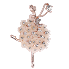 Ballet Angel Girl Cubic Rhinestone Decoration Brooch Pin for Sweater