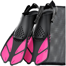 Snorkel Fins Adjustable Buckles Flippers Short Scuba Diving Shoes D
