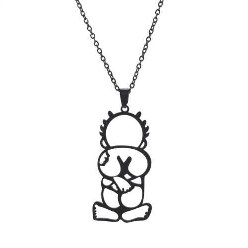 Black Palestine Boy'S Back Necklace Pendant