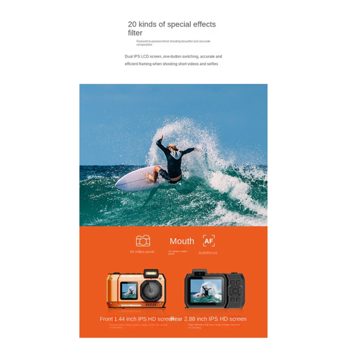 Waterproof Camera D50 Dual Screen Selfie HD IP68 Waterproof,A 1