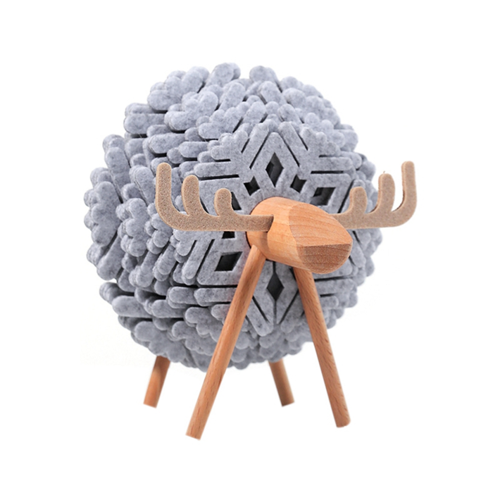 Sheep Shape Drink Coasters Cup Pads Insulated Round Felt Grey-image-OPC-PJVZZTC-NEW