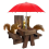 Wooden Squirrel Feeder Bird Pet Dining Table Bench 1