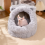 Plush Cat Bed Semi-Enclosed Dog Removable S 5