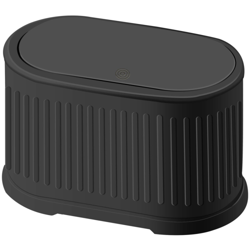 Mini Trash Can with Lid, 4L Small Kitchen Compost Bin Black 1