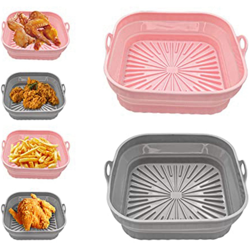 Air Fryer Silicone Liners, Square Reusable Liners Foldable 2