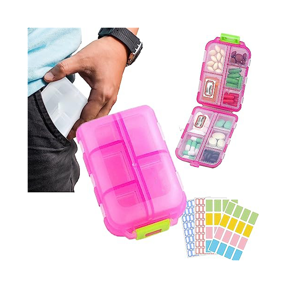 Melitt Med Wallet Pills With Labels, Pill Organizer, Case, C