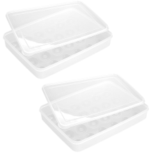 2 Clear Egg Containers with Lid Hold 48 Eggs, Easy Carry, Stackable