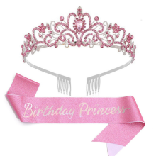 Birthday Girl Crown Princess Pink