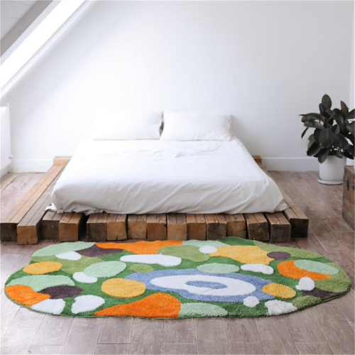 Irregular green and yellow moss carpet 2
