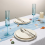 6 OZ Square Champagne Glasses Stemmed Coupes Blue 6
