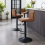 AINPECCA 2PCS Bar Stools Faux Matte Suede Kitchen Breakfast 8
