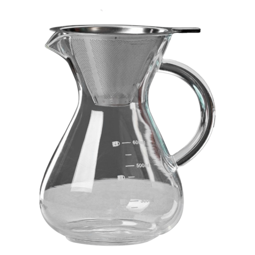 Glass Coffee Pot with Filter High Temperature Resistant 600ml 1