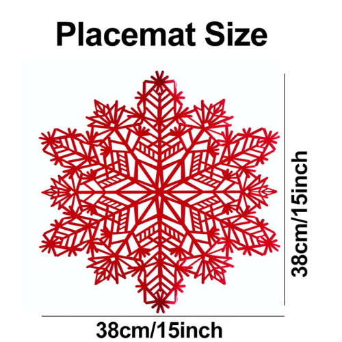 Snowflake Placemats Decorations Red Tablemats A 2