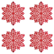Snowflake Placemats Decorations Red Tablemats A