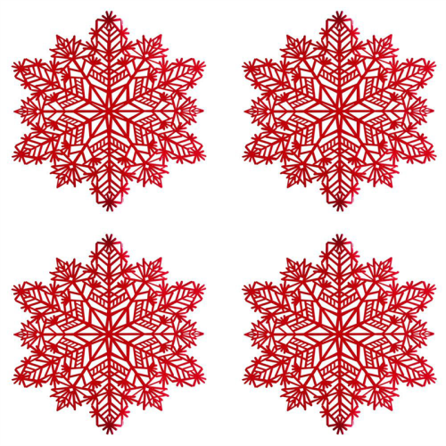 Snowflake Placemats Decorations Red Tablemats A