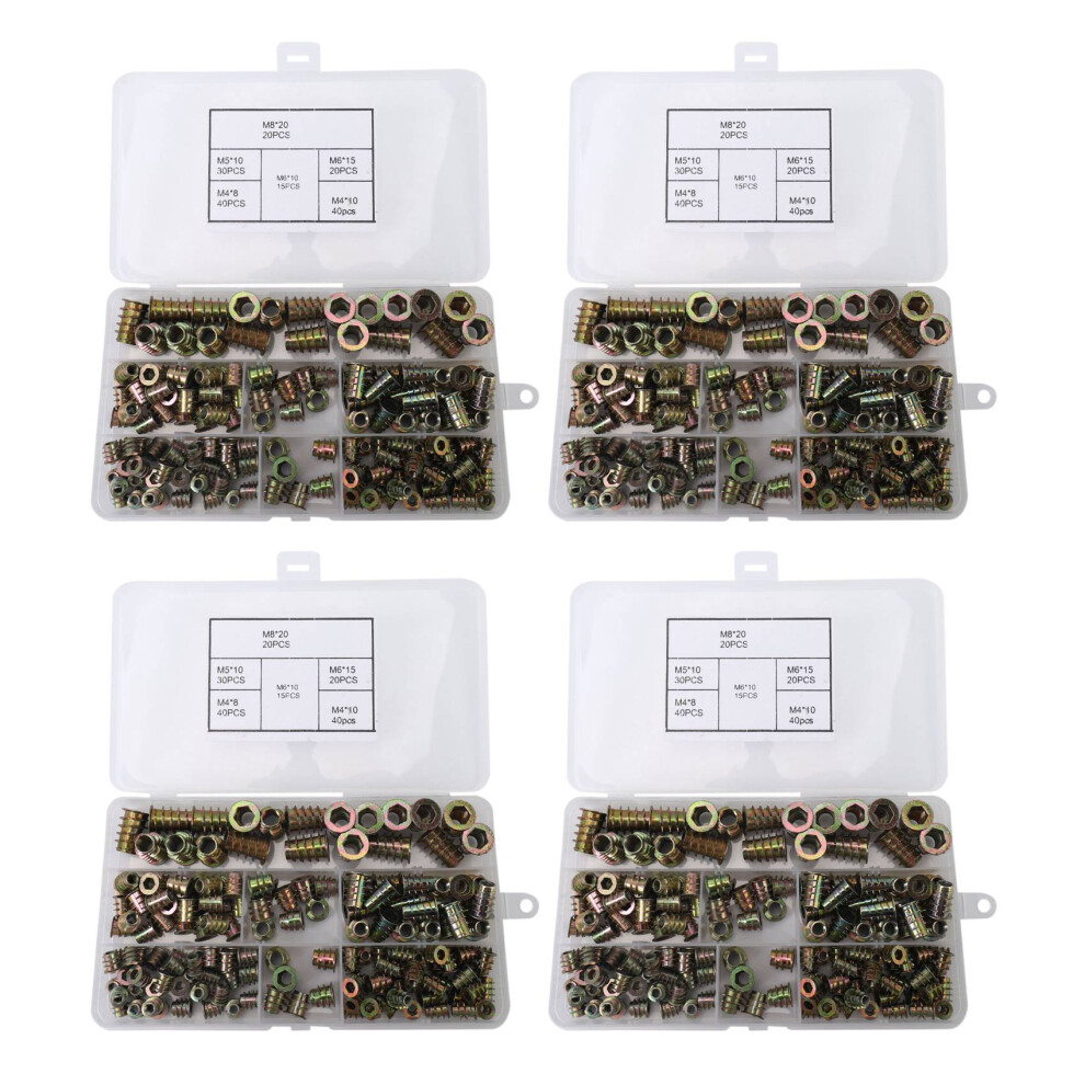 Threaded Inserts Nuts, Wood Insert Assortment Tool Kit, /M5/M6/M8 Furniture Screw Inserts Bolt Fastener(660 Pcs) 4854095548543