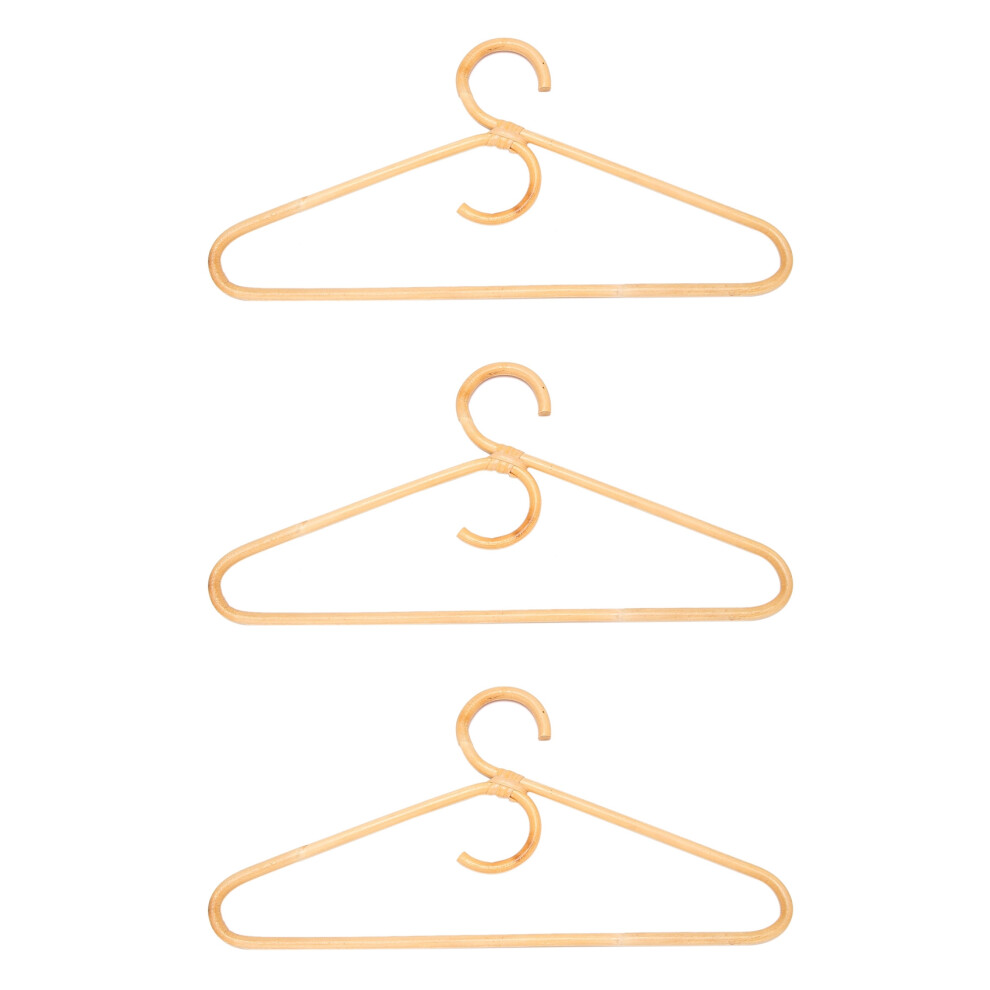 Melitt Rattan Clothes Hanger Style,Garments Organizer,Rack Adult Hanger,Room Decoration Hanger For Your Clothes.3 Pcs