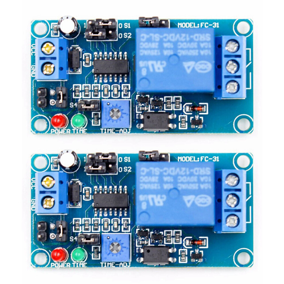 2X 12V Dc Delay Relay Delay Turn On / Delay Turn Off Switch Module With Timer 4854095557491