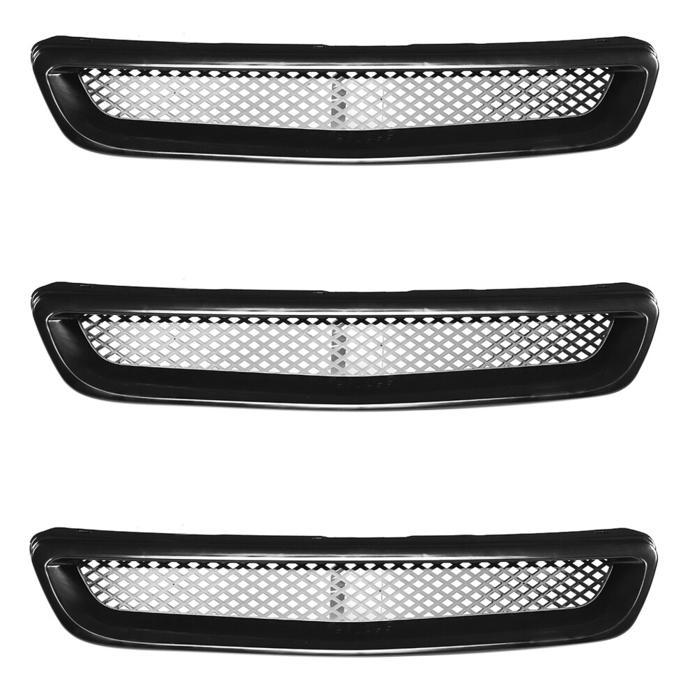 3X Abs Car Front Bumper Hood Grill Grille Cover Trim For Ek Dx Ex Lx Type R 1996 1997 1998 Black 4854095555329