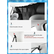 2X Car Divider Curtain Sun Shade Car Side Window Curtain Travel Nap Night Car Camping Separation Privacy Curtain