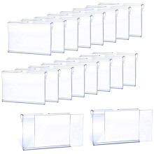 500Pcs Clear Plastic Label Holder Price Tag, Shelf Label Clip Removable Label Holder for Storage Bins Basket Labels