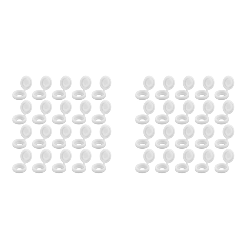 400 Pcs Screw Cap Plastic Hinged Screw Head Covers Screw Cover Snap-On Replacement Screw Decorative Covers (White) 4854095565038