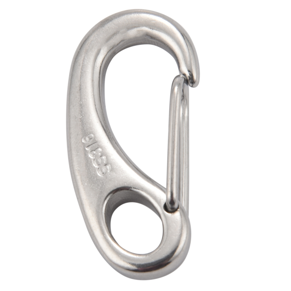 6Pcs Boat Marine Stainless Steel Egg Shape Spring Snap Hook Clips Quick Carabiner Outdoor Buckle 4854095567377