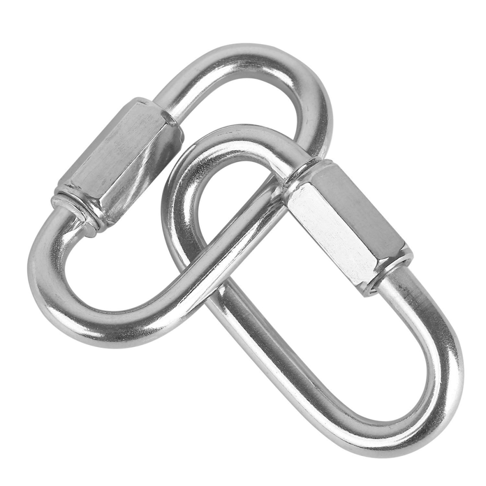 24 Pcs Quick Link 4Mm Stainless Steel Chain Connector,Heavy Duty D Shape Locking Looks For Carabiner, Max.load 500 Lb 4854095564390