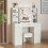 Dressing Table Vanity Makeup Desk With Smart LED Mirror Drawers Stool 4