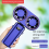 USB Rechargeable Dual- Fan 2400mAh Handheld Fan,Blue 3