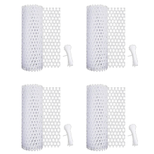 4X Plastic Chicken Wire Fence Mesh,Fencing for Gardening, Poultry Fencing, Frame White