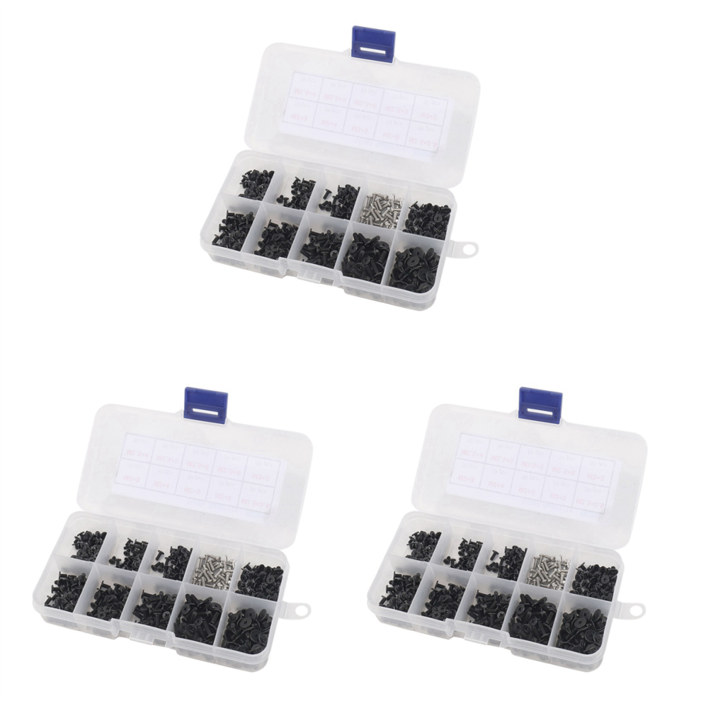 1500Pcs M2 M2.5 M3 Km Screw Flat Screws Laptop Notebook Set Kit For Computer Small 4854095584619
