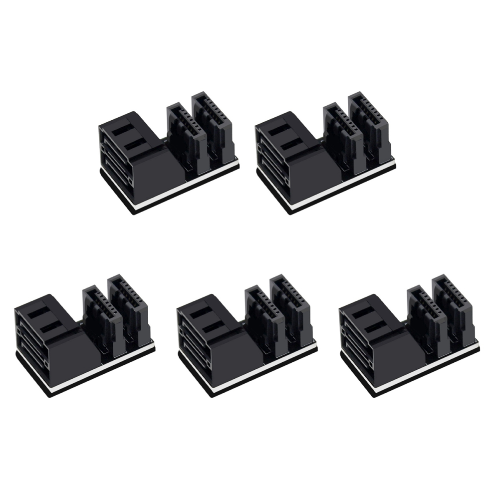 Photos - Cable (video, audio, USB) 5Pcs Double SATA 7Pin Female to Male 90 Degree Angled Adapter Mainboard for Desktops SSD HDD