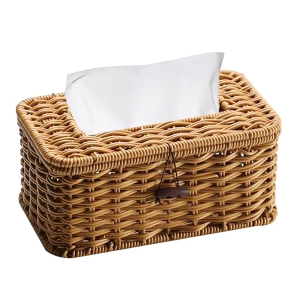 Rattan Rectangular Tissue Box Cover - Boho Decorative 4854095589287