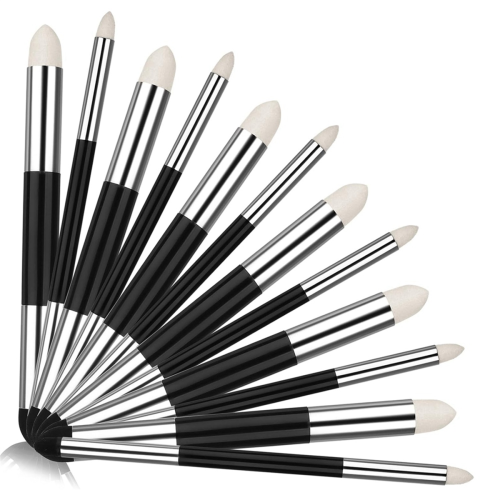12Pcs Blending Sponge Pen Double Headed Washable Rubbing Brush