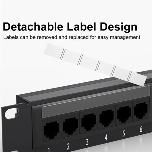 24 Ports CAT6 UTP RJ45 Patch Panel 19In 1U Cable Frame Faceplate Rack 2