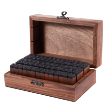 Rubber Stamp Alphabet Number Symbol Wooden Box Set Print Style Wood Letter 280PCS