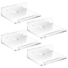 4PCS Acrylic Floating Wall Shelves Clear Hanging Bookshelf for Kids